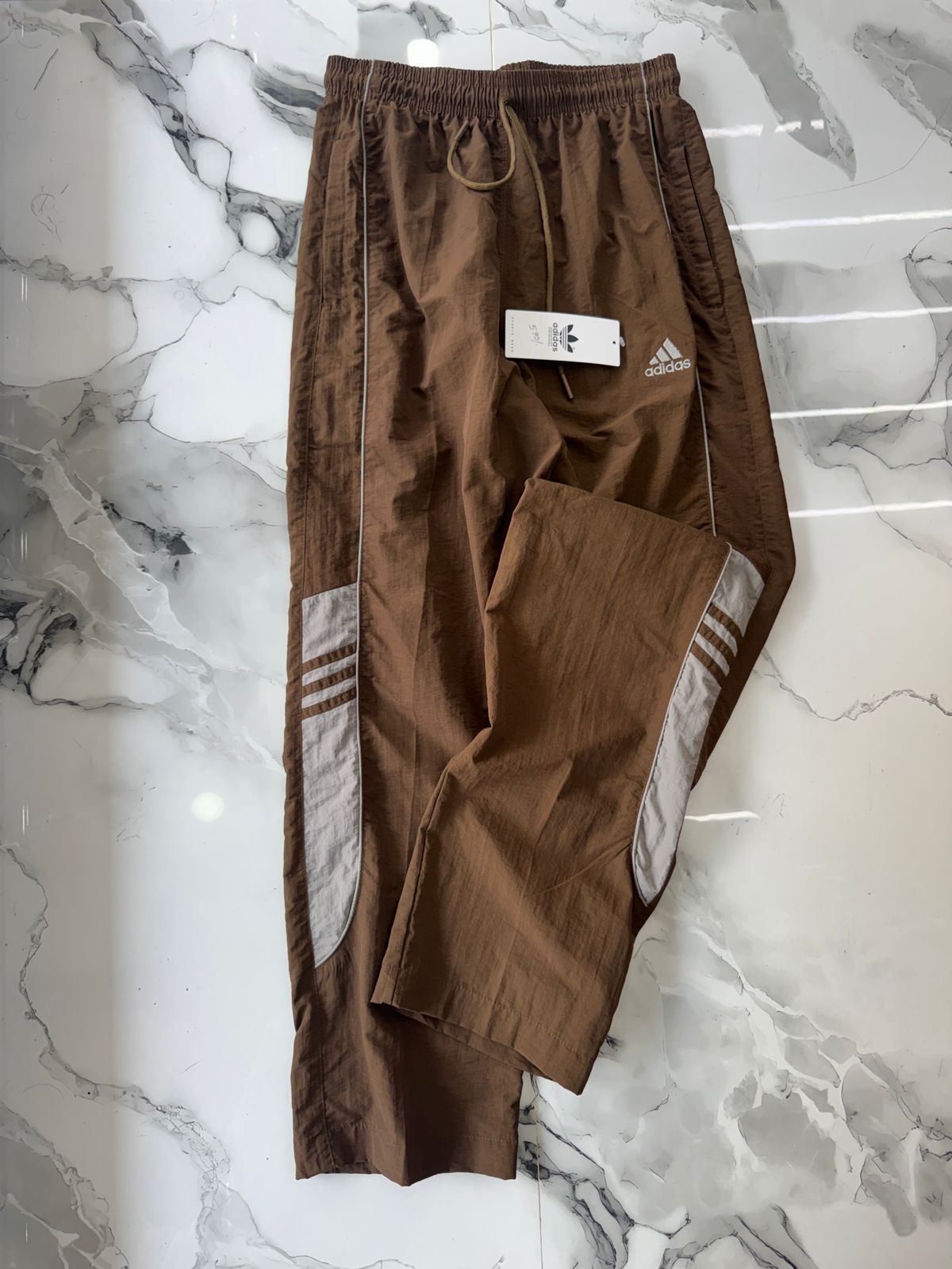 Men's Brown Performance Track Pants – Premium Lightweight Sports Joggers with Contrast Panel Design